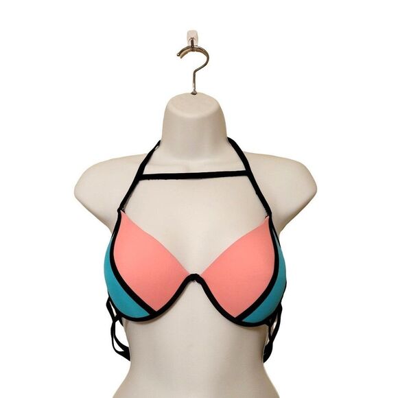 Tinibikini Bikini Top Halter Color Block L - Picture 1 of 3